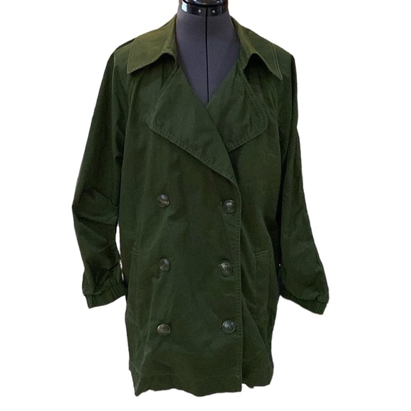 CAbi Double Breasted Jacket ￼Women’s S Expedition Army Green Long Sleeve v-Neck - Picture 1 of 14